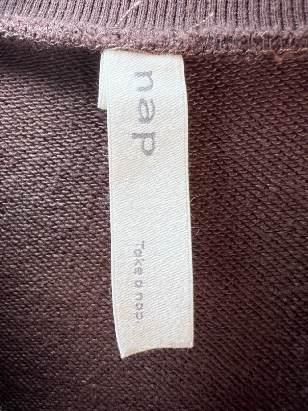 Nap Oversized Mock Neck Sweatshirt Brown Pullover High-Low Pocket Loungewear Sm - Picture 12 of 15